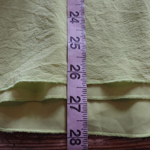 Alice + Olivia Cami Top Medium Lime Green Silk Halter Tunic Y2K Rave Club Dress - Picture 7 of 11